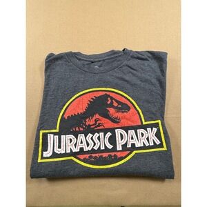 Jurassic Park T Shirt Heather Gray Graphic Tee Men's Medium Movie Logo